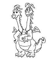 coloriage dragon a deux tetes